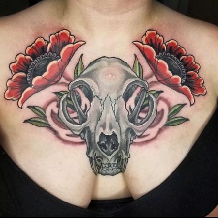 Tattoos - Cody Cook Floral Animal Skull - 144511